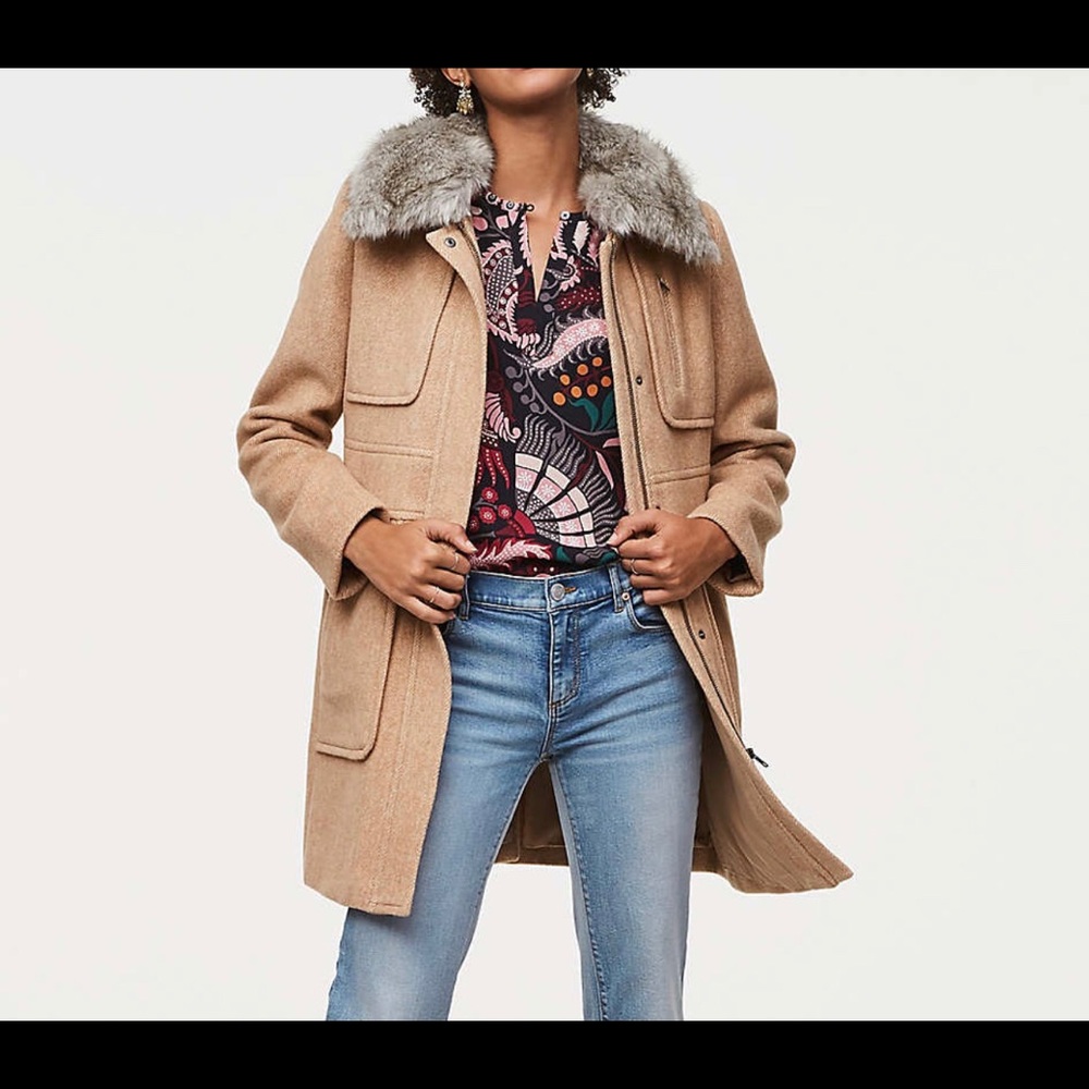 Loft brown utility coat